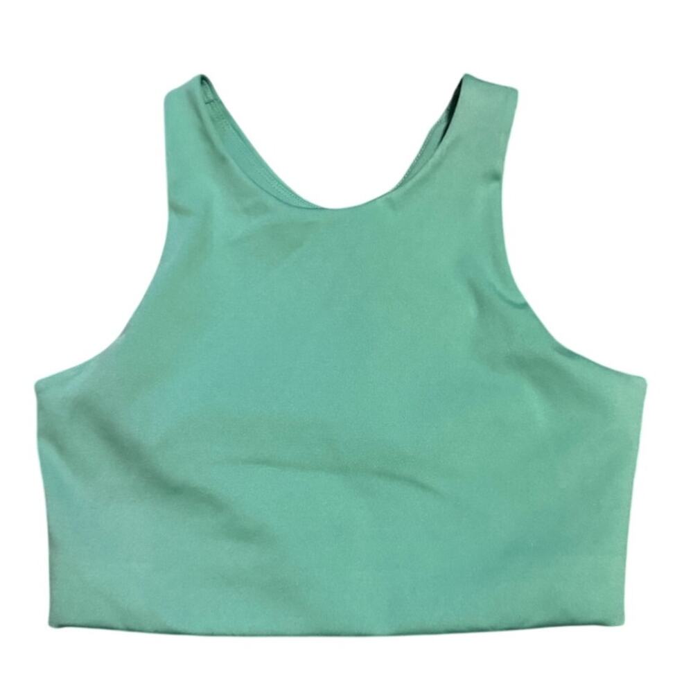 Urthwear Recycled Performance Sports Bra Crop Top Teal Green Size S USA Made